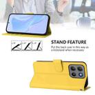 For Motorola Moto G15 Power Skin Feel Solid Color Leather Phone Case with Lanyard(Lemon Yellow) - 4