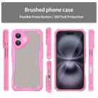 For iPhone 16 Armor Glaze PC Hybrid TPU Phone Case(Pink) - 2