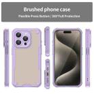 For iPhone 15 Pro Max Armor Glaze PC Hybrid TPU Phone Case(Purple) - 2