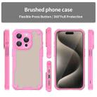 For iPhone 15 Pro Armor Glaze PC Hybrid TPU Phone Case(Pink) - 2