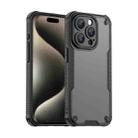 For iPhone 15 Pro Armor Glaze PC Hybrid TPU Phone Case(Black) - 1