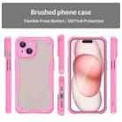 For iPhone 15 Armor Glaze PC Hybrid TPU Phone Case(Pink) - 2