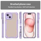 For iPhone 15 Armor Glaze PC Hybrid TPU Phone Case(Purple) - 2