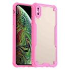 For iPhone XS Max Armor Glaze PC Hybrid TPU Phone Case(Pink) - 1