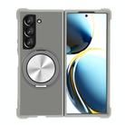 For Samsung Galaxy Z Fold4 CD Texture 360 Degree Rotating Holder MagSafe Phone Case(Grey) - 1