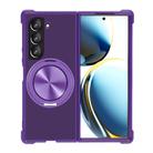 For Samsung Galaxy Z Fold5 CD Texture 360 Degree Rotating Holder MagSafe Phone Case(Purple) - 1