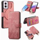 For Motorola Moto G Power 5G 2024 CaseNeo MagSafe RFID Anti-theft Retro Leather Phone Case(Pink) - 1