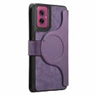 For Motorola Moto G55 CaseNeo MagSafe RFID Anti-theft Retro Leather Phone Case(Purple) - 3