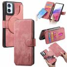 For Motorola Moto G85 EU CaseNeo MagSafe RFID Anti-theft Retro Leather Phone Case(Pink) - 1