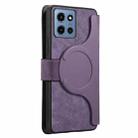 For Motorola Moto G 2025 CaseNeo MagSafe RFID Anti-theft Retro Leather Phone Case(Purple) - 3
