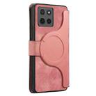 For Motorola Moto G15 CaseNeo MagSafe RFID Anti-theft Retro Leather Phone Case(Pink) - 3