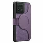 For Motorola Edge 50 Ultra CaseNeo MagSafe RFID Anti-theft Retro Leather Phone Case(Purple) - 3