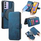 For vivo V40 SE / V40 Lite IDN CaseNeo MagSafe RFID Anti-theft Retro Leather Phone Case(Blue) - 1