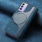 For vivo V40 SE / V40 Lite IDN CaseNeo MagSafe RFID Anti-theft Retro Leather Phone Case(Blue) - 3