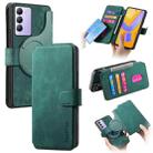 For vivo V40 SE / V40 Lite IDN CaseNeo MagSafe RFID Anti-theft Retro Leather Phone Case(Green) - 1