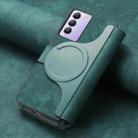 For vivo V40 SE / V40 Lite IDN CaseNeo MagSafe RFID Anti-theft Retro Leather Phone Case(Green) - 3