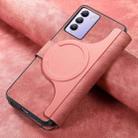 For vivo V40 SE / V40 Lite IDN CaseNeo MagSafe RFID Anti-theft Retro Leather Phone Case(Pink) - 3
