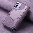 For vivo V40 SE / V40 Lite IDN CaseNeo MagSafe RFID Anti-theft Retro Leather Phone Case(Purple) - 3