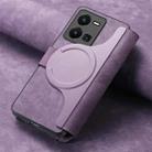 For vivo Y35 5G CaseNeo MagSafe RFID Anti-theft Retro Leather Phone Case(Purple) - 3