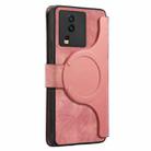 For vivo iQOO Neo7 CaseNeo MagSafe RFID Anti-theft Retro Leather Phone Case(Pink) - 3