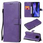 For Xiaomi Redmi 10X 5G / 10X Pro 5G Solid Color Horizontal Flip Protective Leather Case with Holder & Card Slots & Wallet & Photo Frame & Lanyard(Purple) - 1