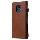 For Xiaomi Redmi 10X 5G / 10X Pro 5G Solid Color Horizontal Flip Protective Leather Case with Holder & Card Slots & Wallet & Photo Frame & Lanyard(Brown) - 3