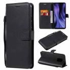 For Xiaomi Redmi 10X 5G / 10X Pro 5G Solid Color Horizontal Flip Protective Leather Case with Holder & Card Slots & Wallet & Photo Frame & Lanyard(Black) - 1