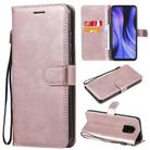 For Xiaomi Redmi 10X 5G / 10X Pro 5G Solid Color Horizontal Flip Protective Leather Case with Holder & Card Slots & Wallet & Photo Frame & Lanyard(Rose Gold) - 1