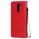 For Xiaomi Redmi 9 Solid Color Horizontal Flip Protective Leather Case with Holder & Card Slots & Wallet & Photo Frame & Lanyard(Red) - 3