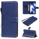 For Xiaomi Mi 10 Lite Solid Color Horizontal Flip Protective Leather Case with Holder & Card Slots & Wallet & Photo Frame & Lanyard(Blue) - 1