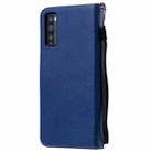 For Huawei Enjoy Z Solid Color Horizontal Flip Protective Leather Case with Holder & Card Slots & Wallet & Photo Frame & Lanyard(Blue) - 3