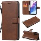 For Huawei Enjoy Z Solid Color Horizontal Flip Protective Leather Case with Holder & Card Slots & Wallet & Photo Frame & Lanyard(Brown) - 1