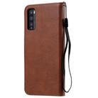 For Huawei Enjoy Z Solid Color Horizontal Flip Protective Leather Case with Holder & Card Slots & Wallet & Photo Frame & Lanyard(Brown) - 3