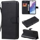 For Huawei Enjoy Z Solid Color Horizontal Flip Protective Leather Case with Holder & Card Slots & Wallet & Photo Frame & Lanyard(Black) - 1