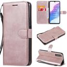 For Huawei Enjoy Z Solid Color Horizontal Flip Protective Leather Case with Holder & Card Slots & Wallet & Photo Frame & Lanyard(Rose Gold) - 1