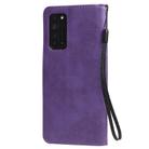 For Huawei Honor X10 Solid Color Horizontal Flip Protective Leather Case with Holder & Card Slots & Wallet & Photo Frame & Lanyard(Purple) - 3