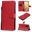 For Huawei Honor X10 Solid Color Horizontal Flip Protective Leather Case with Holder & Card Slots & Wallet & Photo Frame & Lanyard(Red) - 1