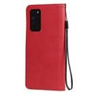 For Huawei Honor X10 Solid Color Horizontal Flip Protective Leather Case with Holder & Card Slots & Wallet & Photo Frame & Lanyard(Red) - 3