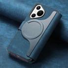 For Huawei Pura 70 CaseNeo MagSafe RFID Anti-theft Retro Leather Phone Case(Blue) - 3