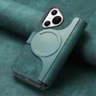 For Huawei Pura 70 CaseNeo MagSafe RFID Anti-theft Retro Leather Phone Case(Green) - 3