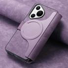 For Huawei Pura 70 CaseNeo MagSafe RFID Anti-theft Retro Leather Phone Case(Purple) - 3