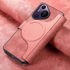 For Huawei Pura 70 Pro CaseNeo MagSafe RFID Anti-theft Retro Leather Phone Case(Pink) - 3