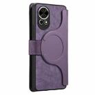 For Huawei nova 12 Pro CaseNeo MagSafe RFID Anti-theft Retro Leather Phone Case(Purple) - 3