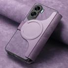 For Honor 90 Lite CaseNeo MagSafe RFID Anti-theft Retro Leather Phone Case(Purple) - 3