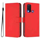 For vivo Y30 4G Global Skin Feel Solid Color Leather Phone Case with Lanyard(Red) - 2