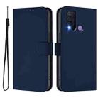 For vivo Y30 4G Global Skin Feel Solid Color Leather Phone Case with Lanyard(Navy Blue) - 2