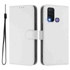 For vivo Y30 4G Global Skin Feel Solid Color Leather Phone Case with Lanyard(White) - 2