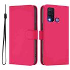 For vivo Y30 4G Global Skin Feel Solid Color Leather Phone Case with Lanyard(Rose Red) - 2