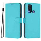 For vivo Y30 4G Global Skin Feel Solid Color Leather Phone Case with Lanyard(Lake Blue) - 2