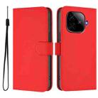 For vivo iQOO Z9 5G / Z9 Turbo 5G Skin Feel Solid Color Leather Phone Case with Lanyard(Red) - 2